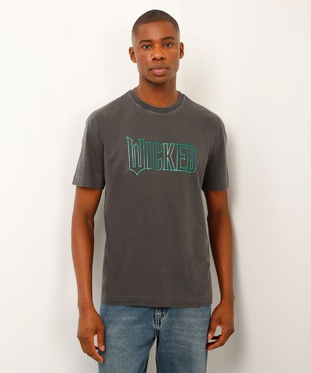 camiseta relaxed de algodão wicked cinza G