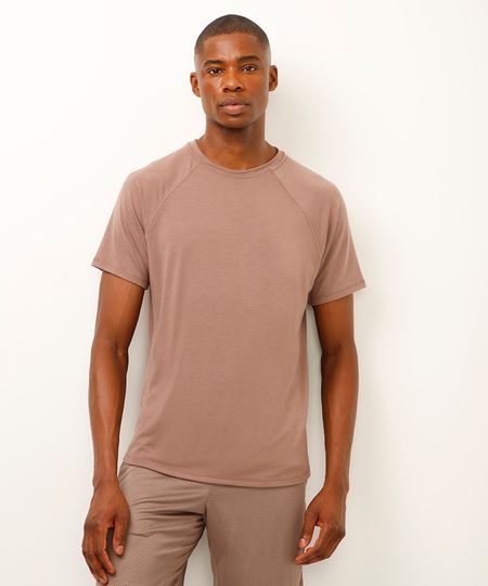 camiseta raglan esportiva ace marrom P camiseta raglan esportiva ace marrom P