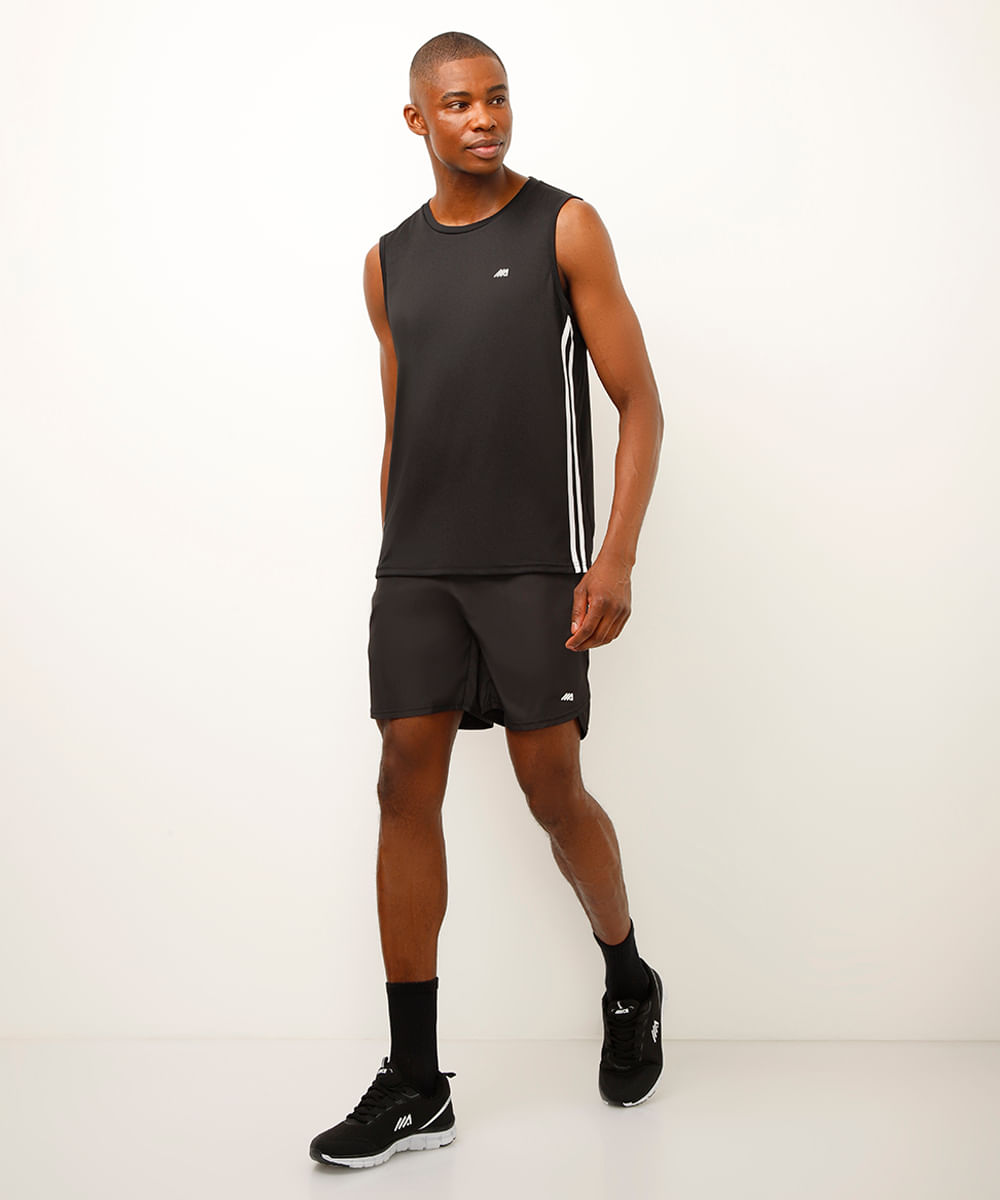 bermuda com transpasse esportiva ace - preto