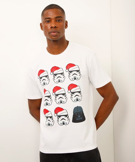 camiseta de algodão star wars off white P