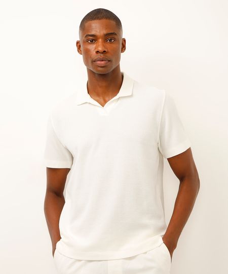polo comfort texturizada off white M polo comfort texturizada off white M