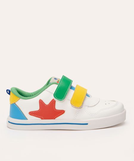 tênis infantil com velcro mooui colorido 30