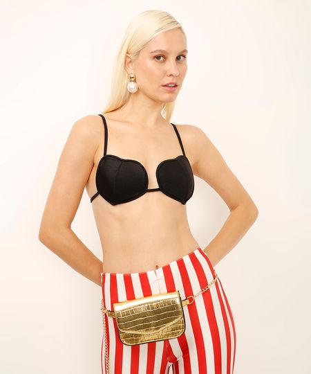 biquíni top coração preto GG biquíni top coração preto GG