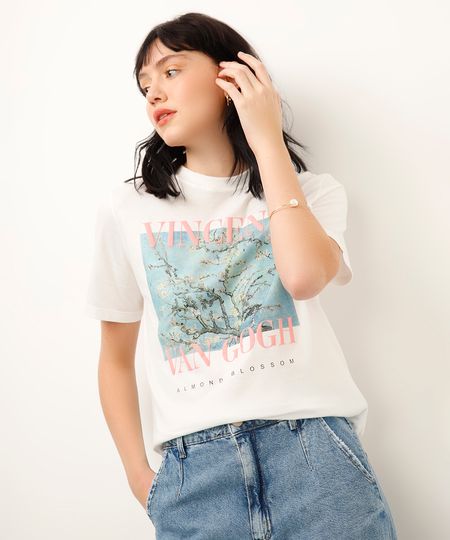 camiseta de algodão vincent van gogh off white P