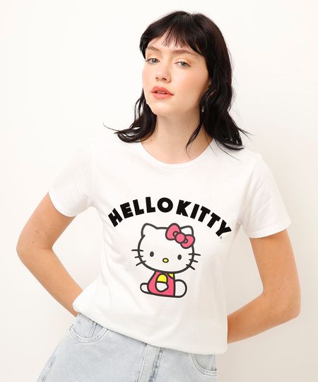camiseta de algodão hello kitty off white M camiseta de algodão hello kitty off white M