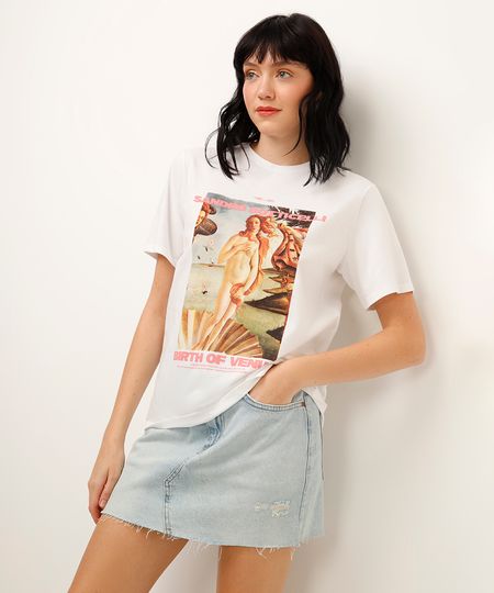 camiseta de algodão venus botticelli off white M camiseta de algodão venus botticelli off white M