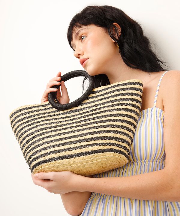 bolsa tote listrada colorido UNICO