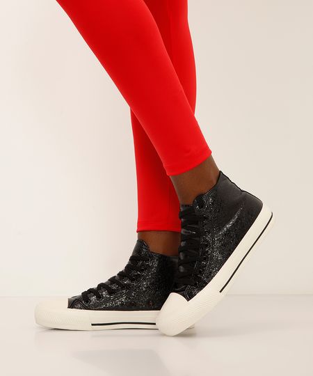 tênis casual texturizado ace preto 34
