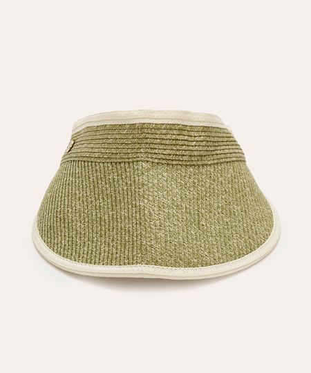 viseira larga de palha com viés contrastante verde UNICO viseira larga de palha com viés contrastante verde UNICO