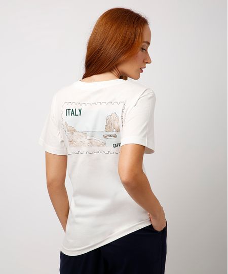 camiseta de algodão capri italy mindset off white PP