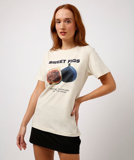 camiseta de algodão sweet figs mindset off white GG