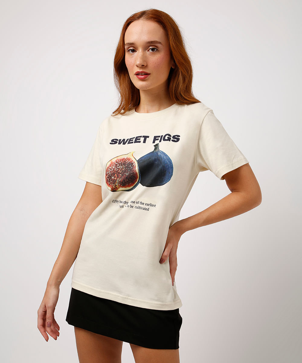 camiseta de algodão sweet figs mindset off white