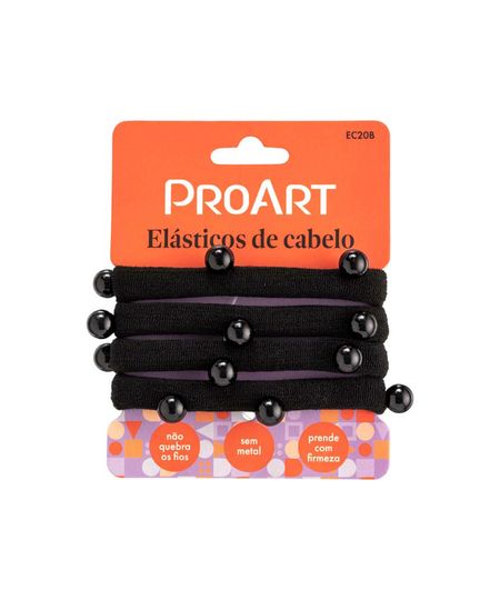 kit de 4 elásticos de cabelo proart pearl preto UNICO kit de 4 elásticos de cabelo proart pearl preto UNICO