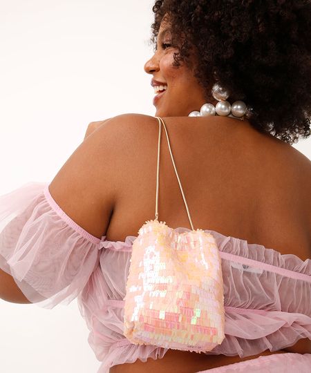 bolsa phone bag de paetê rosa UNICO bolsa phone bag de paetê rosa UNICO