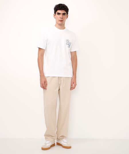 calça jogger de sarja bege 40
