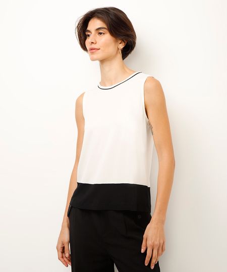 regata de viscose com recorte off white PP
