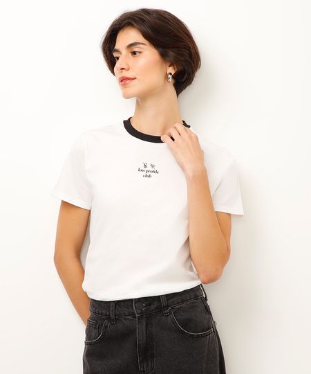 camiseta de algodão low profile club off white G