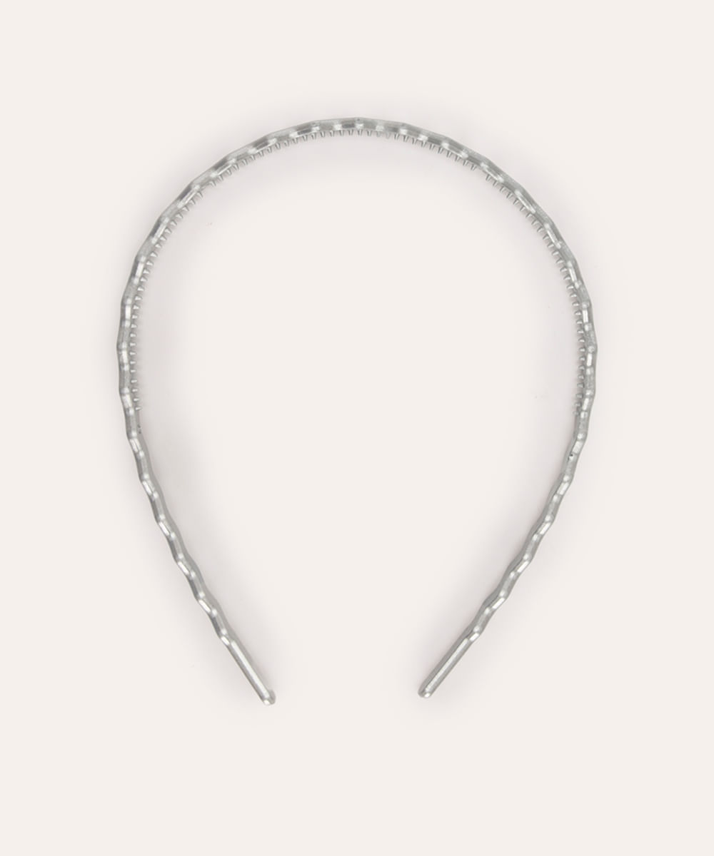 tiara infantil metalizada prateado