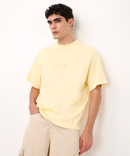 camiseta de algodão modernism club amarela G