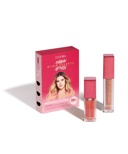 kit niina secrets batom skinny matte e gloss crystal UNICO