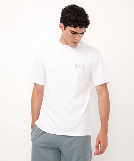 camiseta estampada paisagem off white GG
