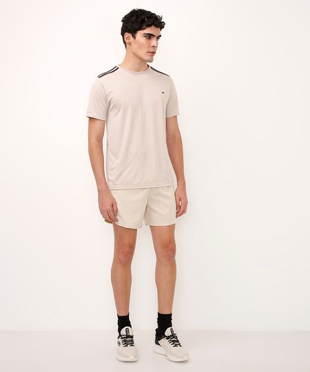 short esportivo bicolor ace bege M