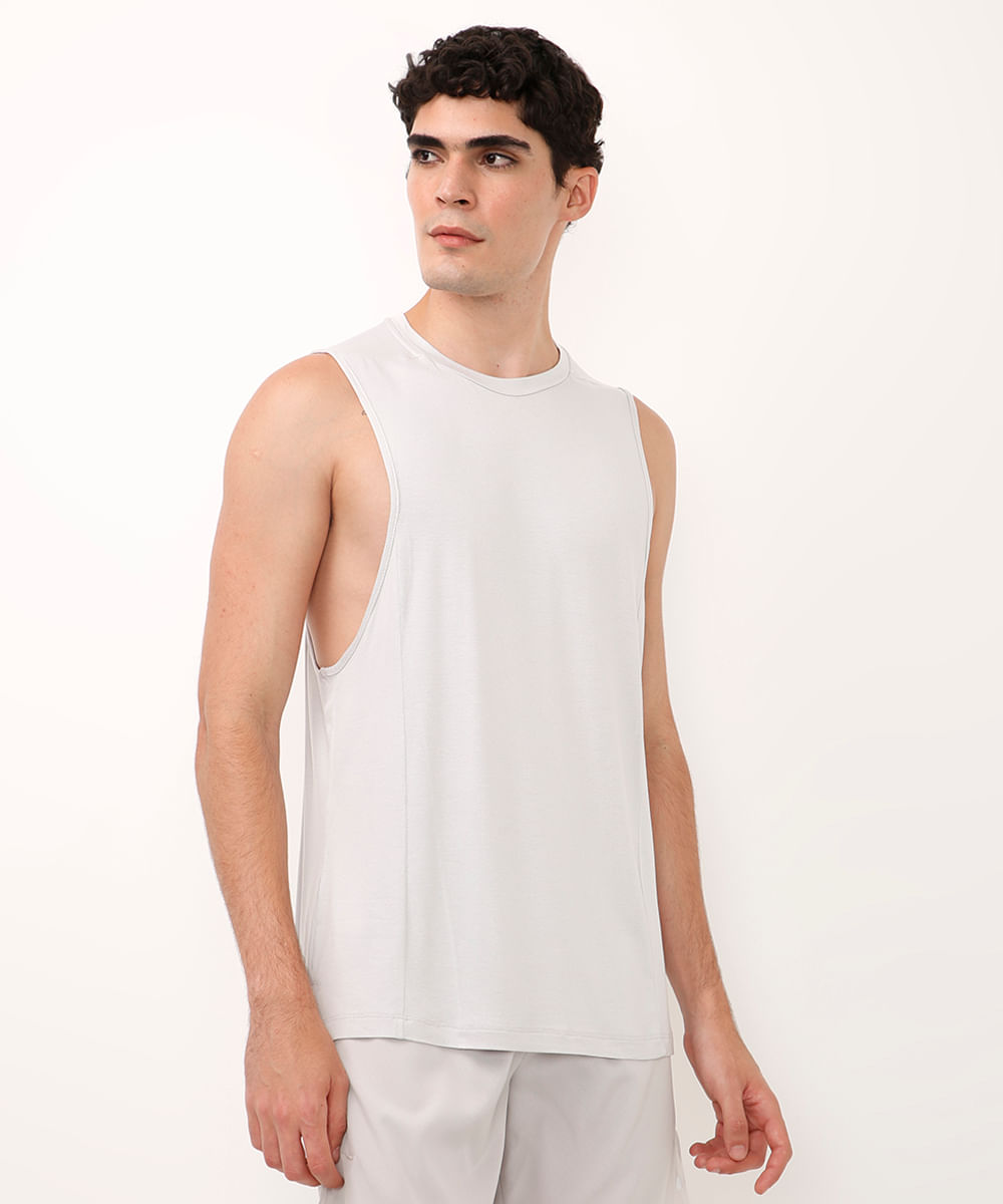 regata machão com recortes esportivo ace cinza