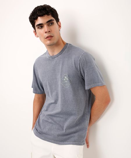 camiseta comfort de algodão venice beach azul PP