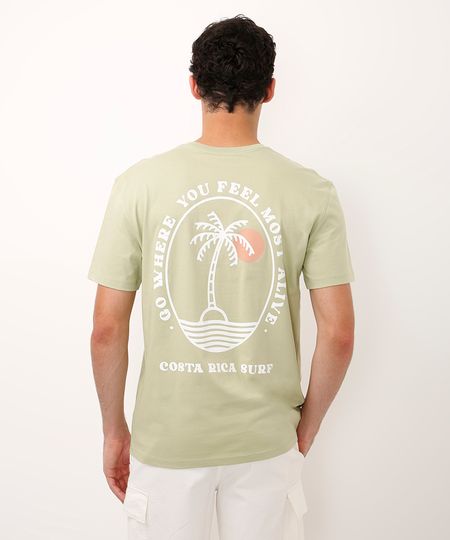 camiseta de algodão manga curta coqueiro verde GG camiseta de algodão manga curta coqueiro verde GG