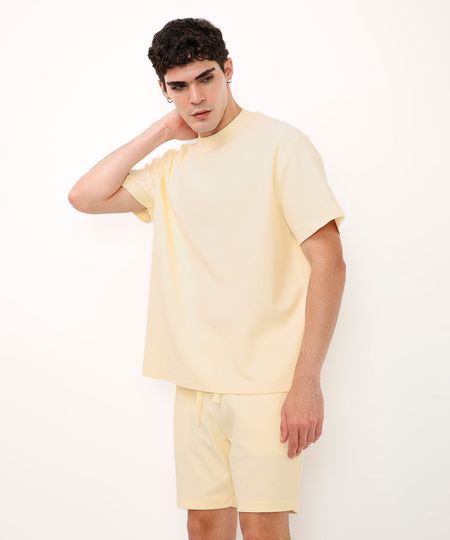 camiseta de algodão texturizada off white PP