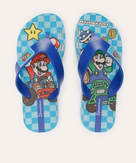 chinelo infantil mario bros ipanema azul 27-28