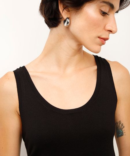 regata básica de tricot preto M