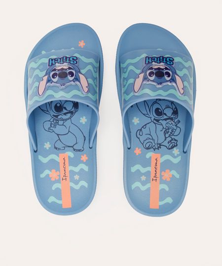 chinelo slide ipanema stitch azul 25