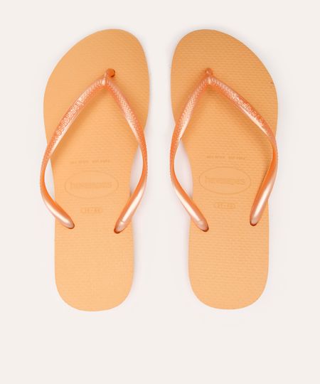 chinelo havaianas slim metalizado laranja 41-42