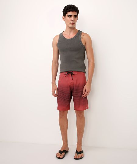 short boardshort gradiente vermelho 40