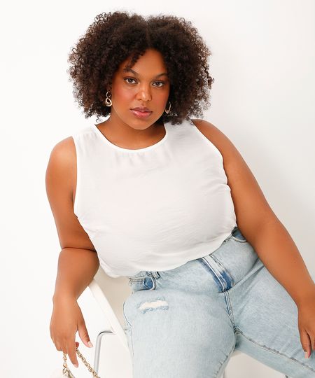 regata de viscose plus size off white GG1
