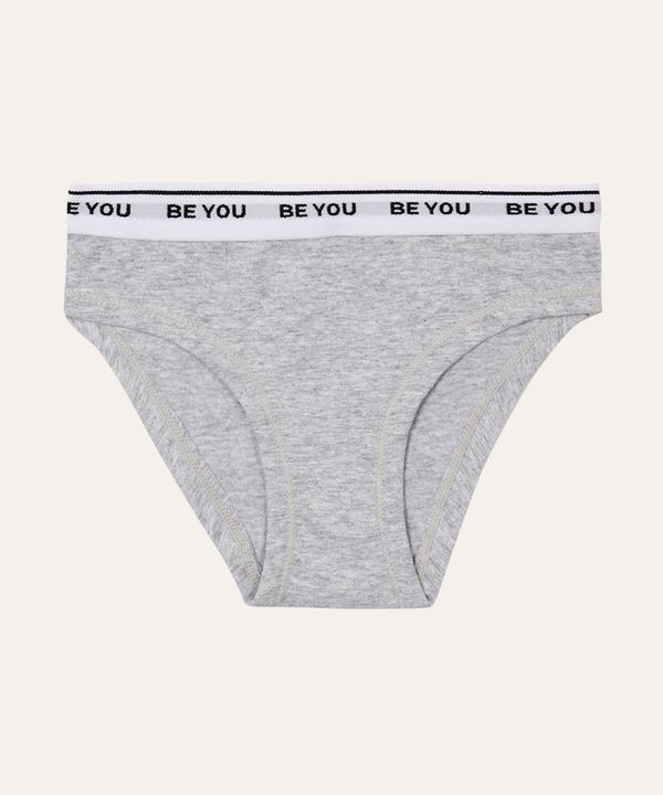 calcinha infantil de algodão be you cinza M