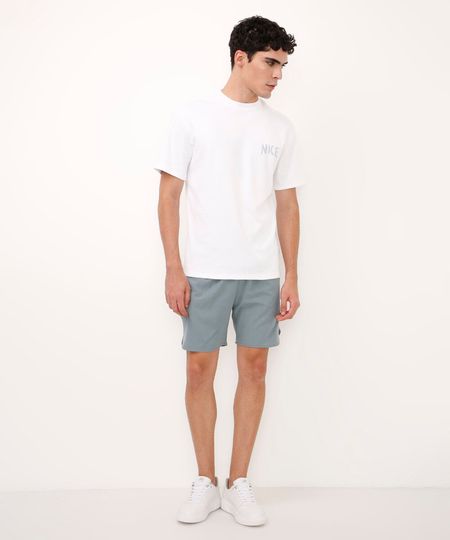 short com elástico e cordão azul P
