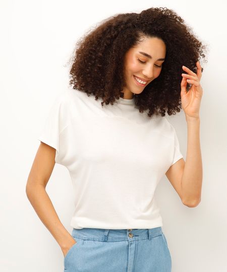 blusa de viscose com recorte off white GG