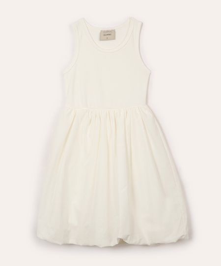 vestido infantil de algodão balonê off white 10 vestido infantil de algodão balonê off white 10