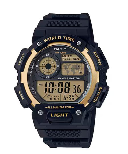 relógio digital masculino casio ae1400wh9avdf preto UNICO