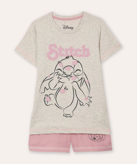 pijama infantil curto stitch rosa 6