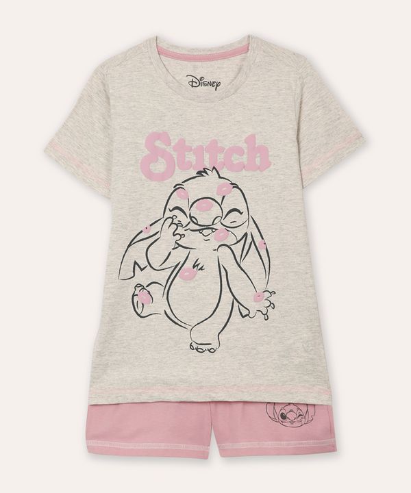 pijama infantil curto stitch rosa 14