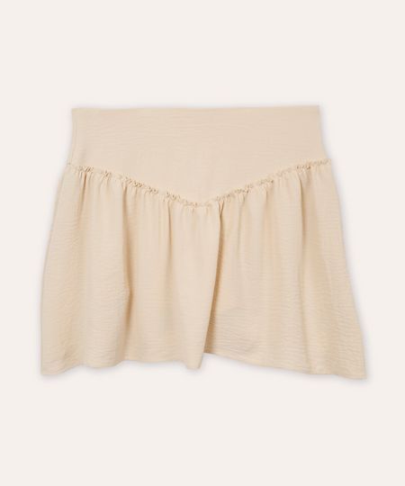 short saia juvenil com babados bege 10