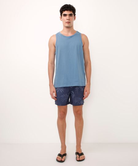 short cós elástico coqueiros azul P