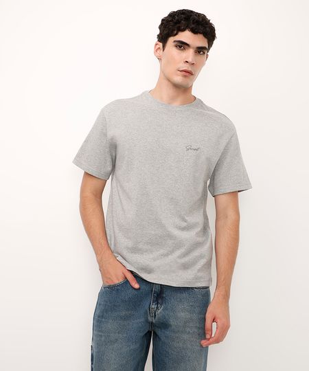 camiseta oversized de algodão sunset cinza PP
