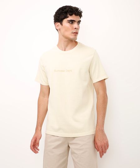 camiseta relaxed de algodão summer days amarela PP