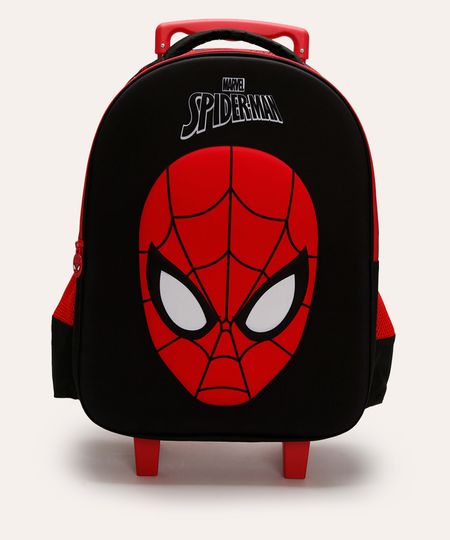mochila infantil de rodinha homem aranha preta UNICO