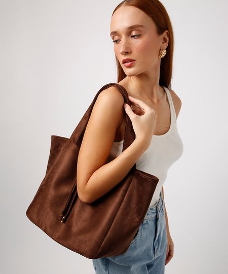 bolsa tote texturizada mindset marrom UNICO