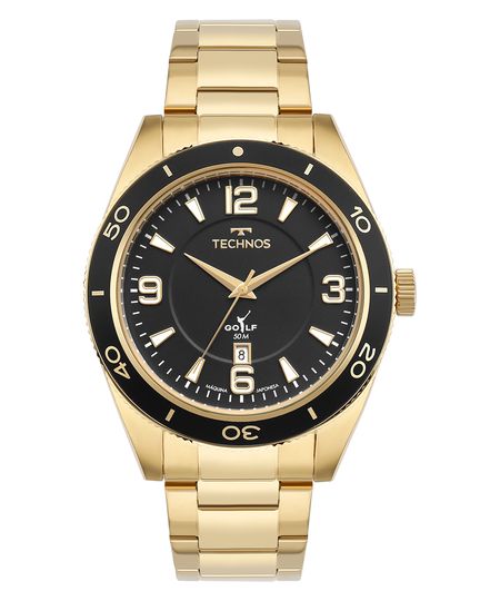 relógio analógico masculino technos 2115twjk1p dourado UNICO